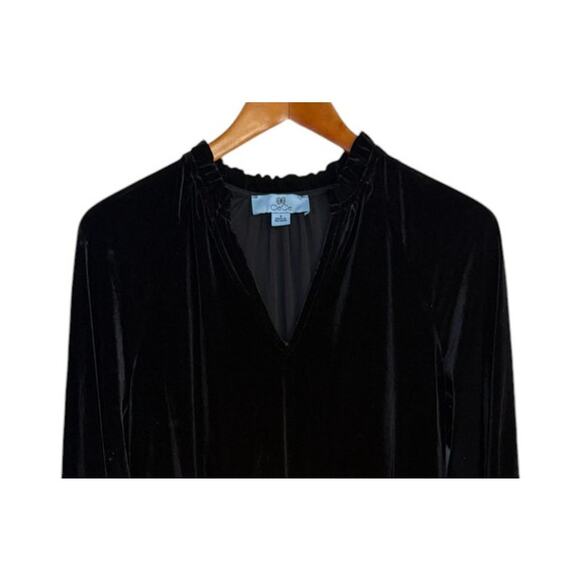 NWT CeCe Dress Women Black Velvet Holiday Goth Punk Emo Rock Mini Dark Romantic - Picture 2 of 8